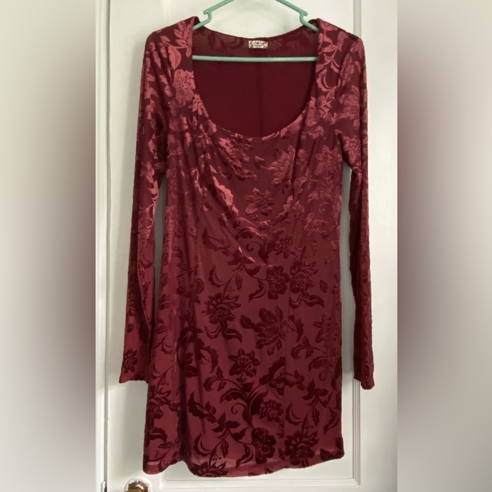 Free People Lotta Love Velvet Slip Mini Dress Lined small - Picture 1 of 12